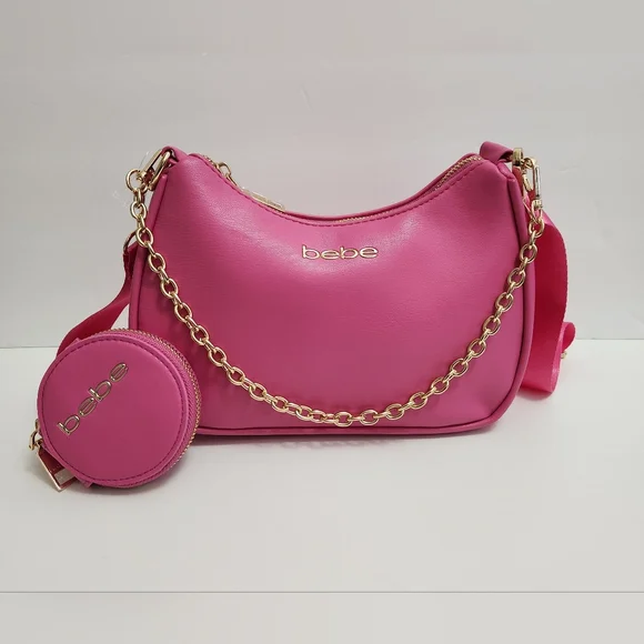 šļøā¬ļøšHOST PICKš bebe Pink Mara Nylon Crossbody Bag With Coin Purse - Picture 1 of 15